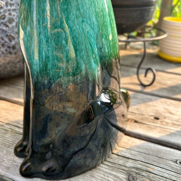 Vintage 70s Blue Mountain Pottery Green Glazed Hound Dog - Picture 11 of 16
